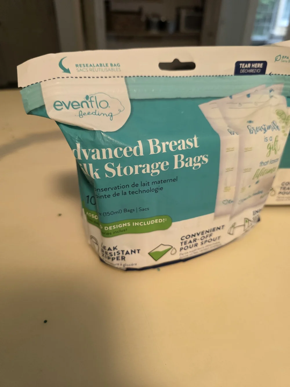 Evenflo Advanced Breast Milk Storage Bags - Aqua/White